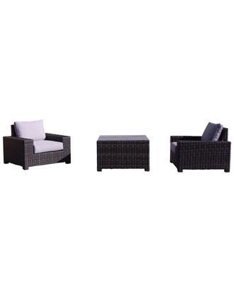 Courtyard Casual St Lucia 3Pc Chat Set With 2 Club Chairs And 1 Corner End Table