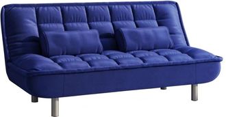 VENTE-UNIQUE.COM Sofá cama microfibra 3 plazas azul eléctrico 190x96cm