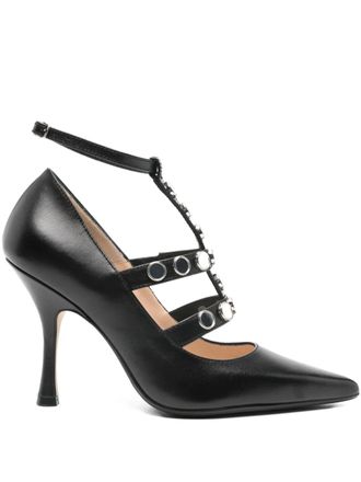 Anna F. Pumps in pelle con tacco - Nero