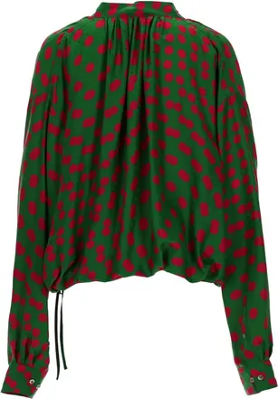 Dries Van Noten Viscose-Silk Blend Shirt - Green