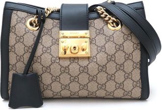 Gucci Brown Gg Supreme Leather Shoulder Bag Tote Bag (Pre-Owned)