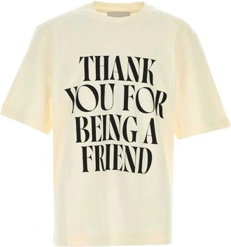 Ami Ivory Cotton Oversize T-Shirt - Heren - T-shirts - Beige - M - Katoen - Tops