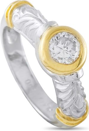 Luxury Bazaar Platinum and 18K Yellow Gold 0.60ct Diamond Ring MF02-070826