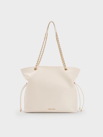 Charles & Keith Arya Braided-Strap Double-Handle Tote Bag