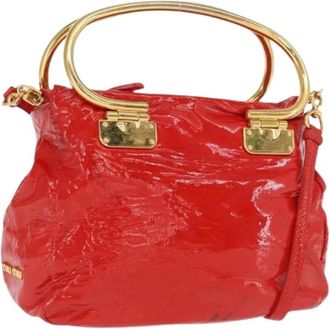 Miu Miu Pre-owned Handbag - Dames - Vintage Handtas - Rood - ONE Size - Leer - Vintage