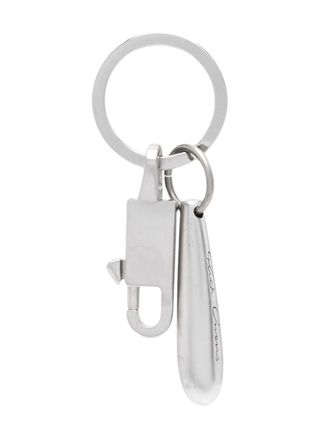 Rick Owens Teardrop brushed-finish keychain - men - Iron/Aluminium/Brass - One Size - Silver