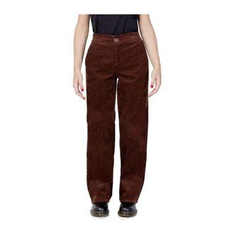 Only Only - Bruine Katoenen Palazzo Broek Collectie - Dames - Broeken - Bruin - Maat: M L32 Katoen