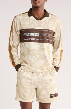 Pleasures Despair Skull Print Johnny Collar Shirt in Ecru at Nordstrom, Size Xx-Large