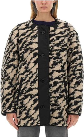 Isabel Marant Jassen, Dames, Veelkleurig, M, Wol, Jas van wolmix