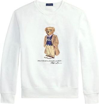 Polo Ralph Lauren Hoodies & sweatvesten, Heren, Wit, XL, Katoen, Beer Sweatshirt in Katoen Polyester Mix