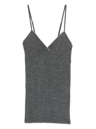 Forte_Forte Forte_Forte Embroidered Wool Ribbed Jersey Tank Top