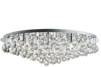 Searchlight Runde, dimmbare Deckenleuchte Hanna Silber &oslash; 80 cm - 8-flammig