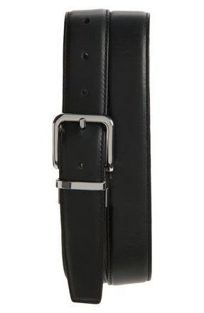 Vince Alex Reversible Leather Belt in Black at Nordstrom, Size 32