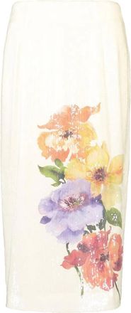 Christy Lynn Aldric midi-rok met pailletten en bloemenprint - Beige