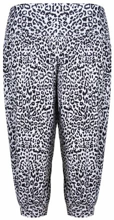 Purple Hanger Womens New Animal Aztec Leopard Skull Printed Pattern Ladies Shorts 3/4 Cropped Harem Stretch Elasticated Waistband Trousers Pants Plus Size Black & W