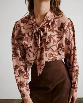 Tanya Taylor Petra Long Sleeve Top In Sugarcane Multi