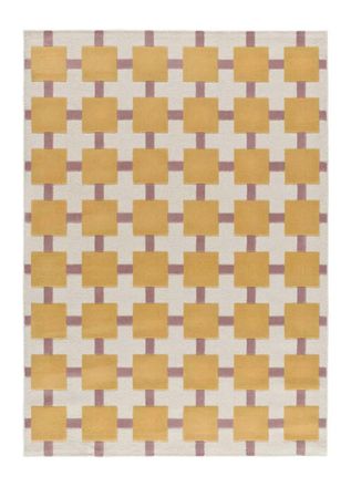 Atticgo Alfombra geom&eacute;trica amarillo oscuro/rosa 120x170 cm
