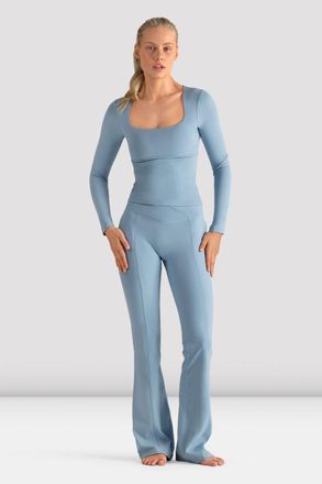 Bloch BLOCH Ladies Apex Essential Long Sleeve Top, Celestial Blue
