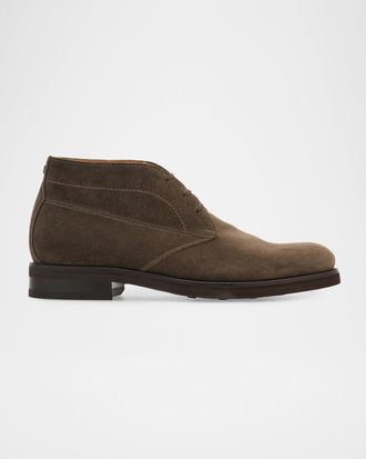 Ferragamo Men & apos;s Blake Construction Suede Desert Boots