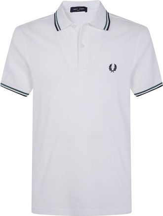 Fred Perry Polo shirt met bies - Heren - Polos - Wit - L - Tops