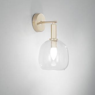 Luce-Ambiente-Design Aplique De Pared En Metal Dorado Con Difusor De Vidrio Soplado Brandy Ap