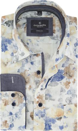 Casamoda Overhemd Casa Moda Casual Fit bloemen print beige