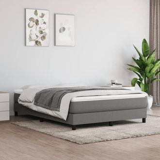 Berkfield Home Box Spring Bed Frame Dark Grey 135x190 cm Double Fabric