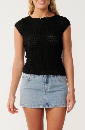 Rip Curl Bossa Nova Texture Top in Black at Nordstrom, Size Xx-Small