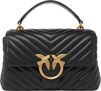 Pinko Love Lady Puff Mini - Dames - Handtassen - Zwart - ONE Size - Katoen - Tassen