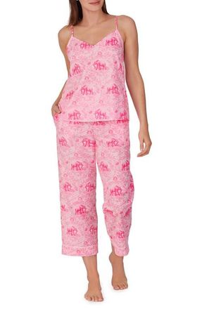 Bedhead Pajamas Print Organic Cotton Poplin Crop Pajamas in Elegant Elephants at Nordstrom, Size X-Large