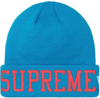 SUPREME New Era varsity beanie hat - Blauw