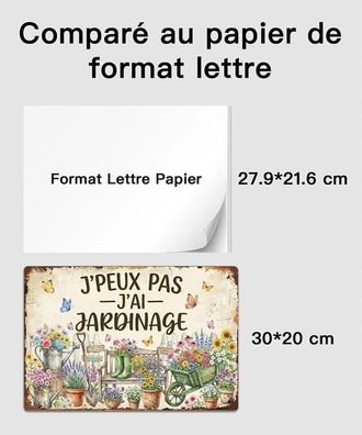 Generic Targa In Alluminio 20x30 Cm jpeux Pas Jai Jardinage, Pannello In Metallo Vintage Fiori Farfalle, Decorazione Murale Giardino Serra Riparo, Stile Campa