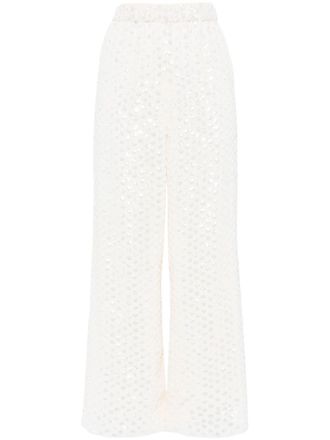 Needle & Thread Pantaloni Raindrop con paillettes - Toni neutri