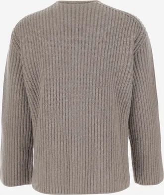 Bottega Veneta Mens Wool Cardigan Beige Sweater