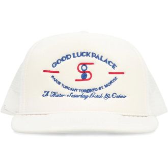Mr. Saturday Geborduurde Baseball Cap - Heren - Accessoires - Wit - Maat: ONE Size Polyamide