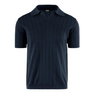 Bomboogie Polo de algod&oacute;n con cuello en V - Knitwear - Hombre - Azul - 2XL