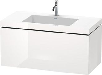 Duravit Lavabo Para Muebles Duravit L-cube C-bonded Con Base, Colgante, 100x48 Cm, 1 Extra&iacute;ble, Sin Rebosadero, 1 Agujero Para Grifo, Color: Albaricoque Perla
