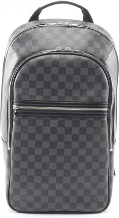 Louis Vuitton Black Coated Canvas Pvc Damier Graphite Backpack Handbag (Pre-Owned)