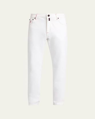 Kiton Mens Straight Leg Cotton-Stretch Five-Pocket Pants