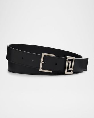Versace Mens Greca 30mm Leather Belt