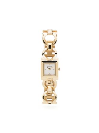 Ferragamo Double Gancini 19mm watch - women - stainless steel/Sapphire Crystal - One Size - White
