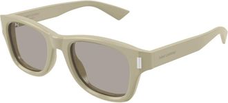 Saint Laurent Bold Squared Zonnebril - Dames - Zonnebrillen - Groen - ONE Size - Nylon - Accessoires
