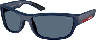 Prada PS C04S Zonnebril - Heren - Accessoires - Blauw - Maat: 65 MM