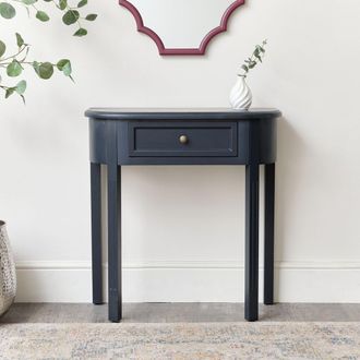 Melody Maison Navy Black Half Moon Table - Daventry Navy Black Range