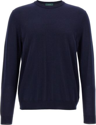 Zanone Blue Cotton sweater