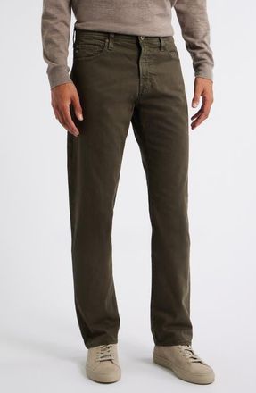 AG - Adriano Goldschmied Protégé Italian Light Bedford Straight Leg Pants in Sulfur Forest Moss at Nordstrom, Size 35 X 34
