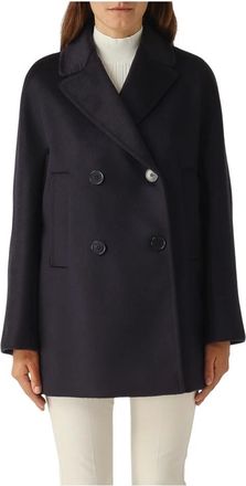 Max Mara Dames, Mantels, Blauw, Maat: 2XS Leer
