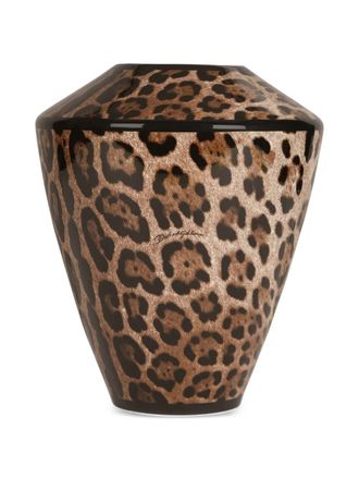 Dolce & Gabbana Vaso con stampa leopardata - Marrone