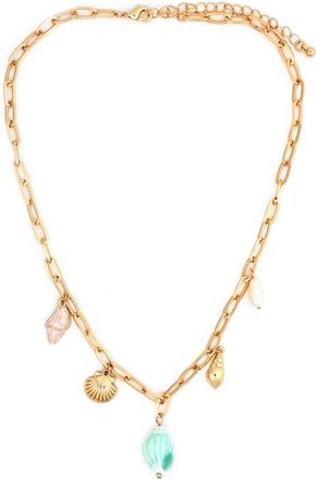 Panacea Shells Charm Necklace in Green at Nordstrom