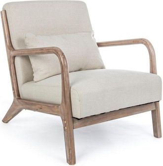 Hellin Hellin - Poltrona Ancilla per interno, Struttura In Rubber Wood 66 x 85 x 74h cm -Bianco
